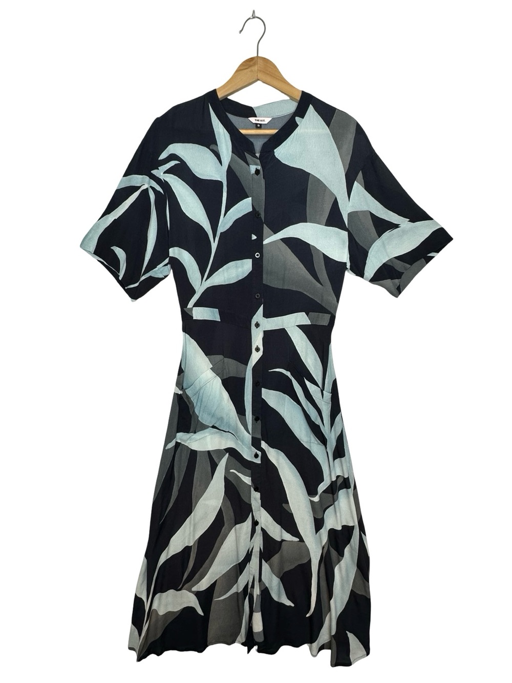 THE KIT Cobie Shirtdress in Aqua Jungle Size 8